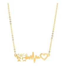 Colar Batimentos Casal Filhos Folheado A Ouro 18k Cor Dourado Foto mini 1