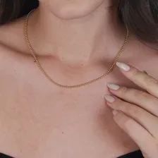 Colar Bolinhas Dourado Feminino Semi Joias Banhado Ouro 18k Foto mini 3