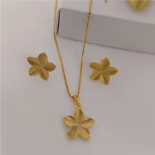 Colar Brincos Folheado Ouro 18k Semijoias 12 Meses Cor Dourado Foto mini  3