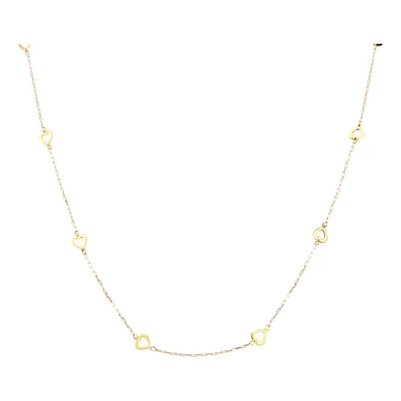 Colar Cartier 12 Corações 50cm Vazados Em Ouro 18k Foto 1