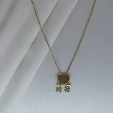 Colar Casal Menino E Menina Com Coração Cor Dourado Foto mini  2