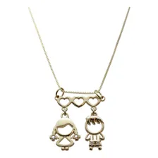 Colar Casal Zirc么nias Presente Fashion Folheado Ouro 18k Foto mini 1