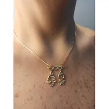 Colar Casal Zirc么nias Presente Fashion Folheado Ouro 18k Foto mini 2