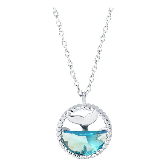 Colar Chic & Fun Colar Cauda de Sereia HS942 Colar Cauda de Sereia HS942 feito de prata - banhado azul Foto 1