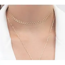 Colar Chocker Escama Peixe Dourado Folheado A Ouro Foto mini 4