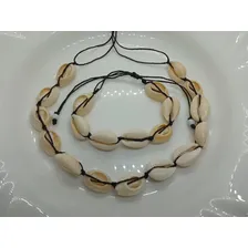 Colar Choker Búzios Naturais Conchas Pulseira Fecho Macramê Cor Branco Foto mini 4
