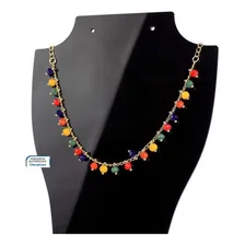 Colar Choker Com Missangas Coloridas Foto mini 3