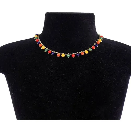 Colar Choker Com Missangas Coloridas Foto 1