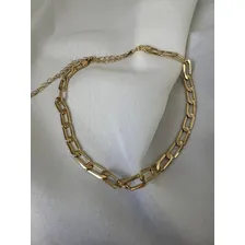 Colar Choker Elos, Banhada A Ouro 18k Cor Dourado Foto mini  3