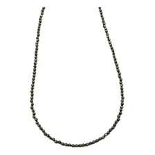 Colar Choker Em Pedra Pirita Facetada 3mm Foto mini 2