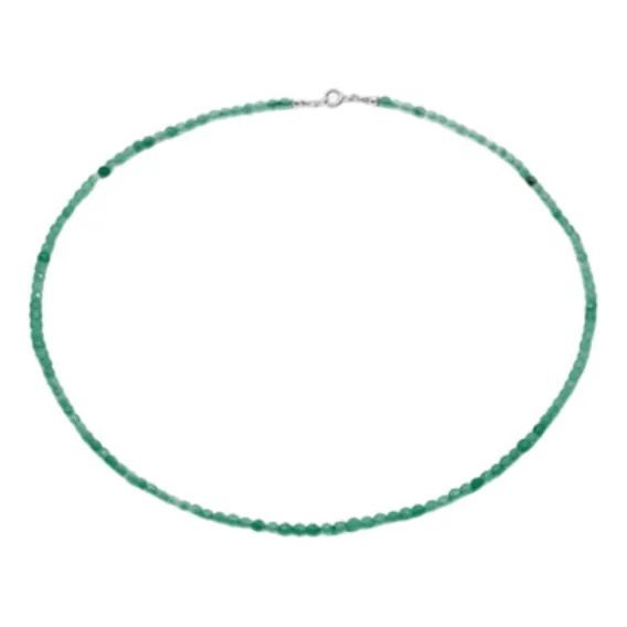 Colar Choker Em Pedra Quartzo Verde Facetada 3mm Foto 1