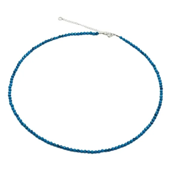 Colar Choker Em Pedra Turquesa Facetada 3mm Foto 1