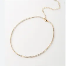 Colar Choker Riviera Zirc么nia, Banhado A Ouro 18k Cor Dourado Foto mini 1