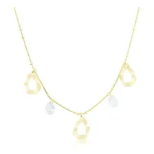 Colar Com Chapinhas E Gotas Folheado A Ouro 18k Foto mini 1