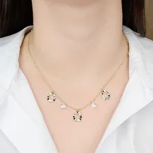 Colar Com Chapinhas E Gotas Folheado A Ouro 18k Foto mini 2