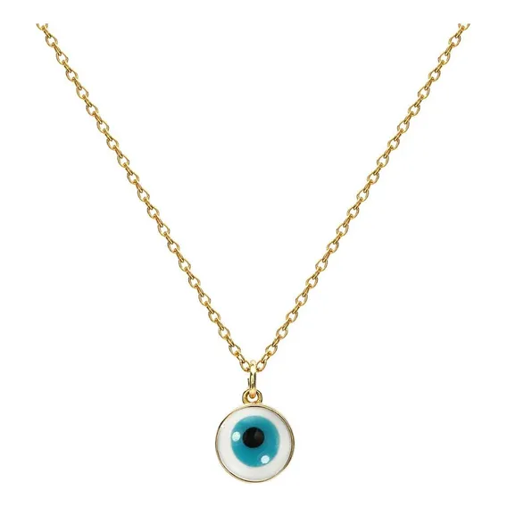 Colar Com Pingente De Olho Banhado A Ouro 18k, Colar Delicad Foto 1