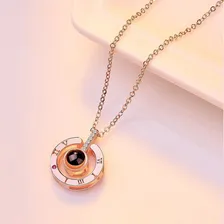 Colar Com Pingente Rose Gold Te Amo Escrito Em 100 Idiomas Foto mini 4