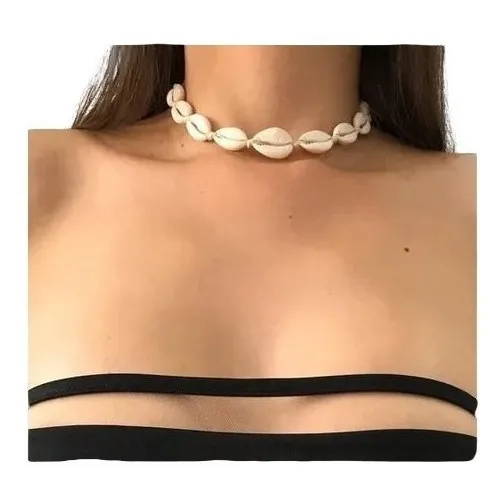Colar Conchinhas Búzios Gargantilha Blogueira Choker Foto 1