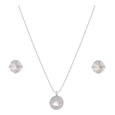 Colar Conjunto Feminino Presente Esposa Prata 925 + Cor Prateado Foto  mini 1