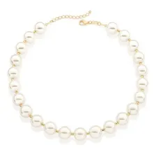 Colar Conjunto Pérolas Rommanel 532390 Banhado Ouro Catalogo Foto  mini 1