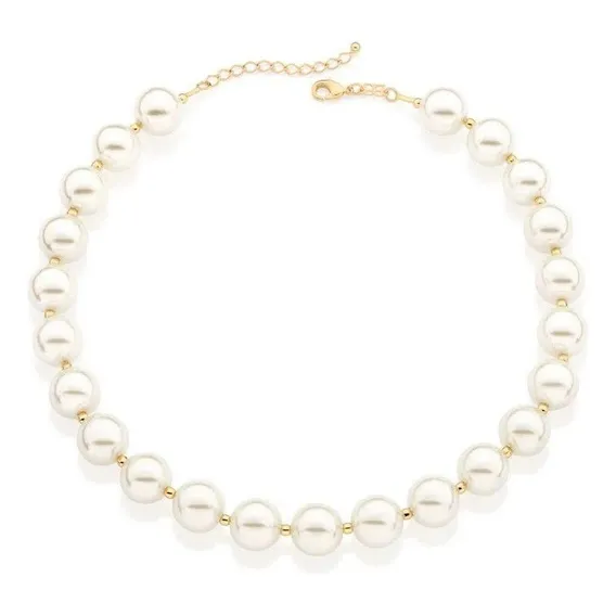 Colar Conjunto Pérolas Rommanel 532390 Banhado Ouro Catalogo Foto 1