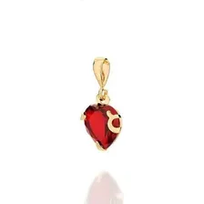 Colar Coração Em Cristal Folheado Joia Rommanel Feminino Cor Vermelho Foto mini  3
