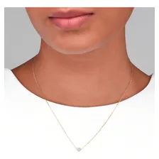 Colar Coração Em Ouro Amarelo Com Diamante Foto mini 2