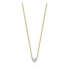 Colar Coração Em Ouro Amarelo Com Diamante Foto mini 1