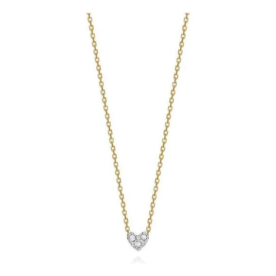 Colar Coração Em Ouro Amarelo Com Diamante Foto 1