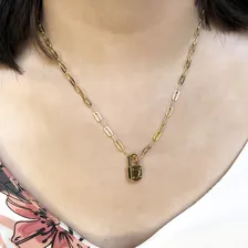 Colar Corrente Cartier Com Pingente Cadeado Foto mini 2