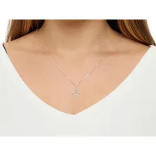 Colar Corrente Com 45cm Pingente Menina Prata 925 Foto mini  2