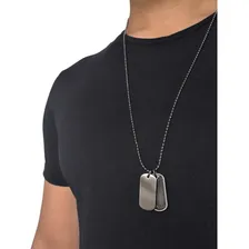 Colar Corrente Masculina Militar Dog Tag Exército Dupla Foto mini 1
