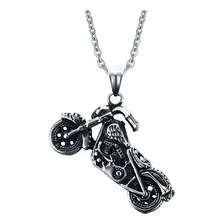 Colar Corrente Moto Rock Motoqueiro Aço Cor Prateado Foto mini 1