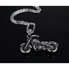 Colar Corrente Moto Rock Motoqueiro Aço Cor Prateado Foto mini 4