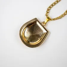Colar Corrente Pingente Búzios Metal 2,5 Cm Dourado Foto mini 2