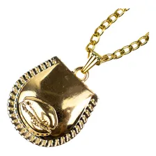 Colar Corrente Pingente Búzios Metal 2,5 Cm Dourado Foto mini 1