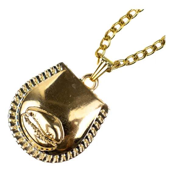 Colar Corrente Pingente Búzios Metal 2,5 Cm Dourado Foto 1