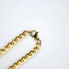 Colar Corrente Pingente Espada Ogum 5,5cm Dourado Foto mini  2