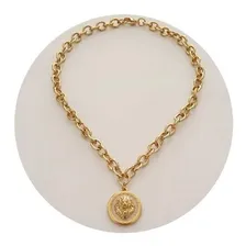 Colar Corrente + Pulseira Leão Inspired Versace Cor Dourado Foto  mini 1