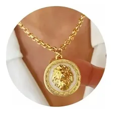 Colar Corrente + Pulseira Leão Inspired Versace Cor Dourado Foto mini  2
