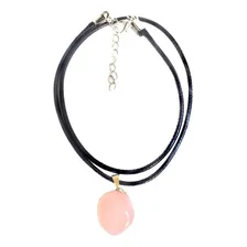 Colar Cristal Pedra Natural Quartzo Rosa Signos Gêmeos 419 Foto  mini 1