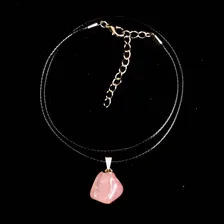 Colar Cristal Pedra Natural Quartzo Rosa Signos Gêmeos 419 Foto mini  2