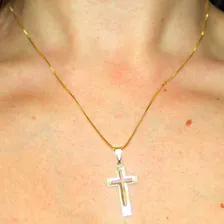 Colar Crucifixo Banhado A Ouro 18k Cor Dourado Foto mini 4