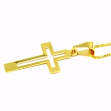 Colar Crucifixo Banhado A Ouro 18k Cor Dourado Foto mini 1