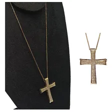 Colar Crucifixo Cravejado Zircônia Folheado Ouro -r.03 Foto  mini 1