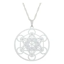 Colar Cubo De Metatron 30mm - Sunshine Cristais Cor Prata Foto mini 1
