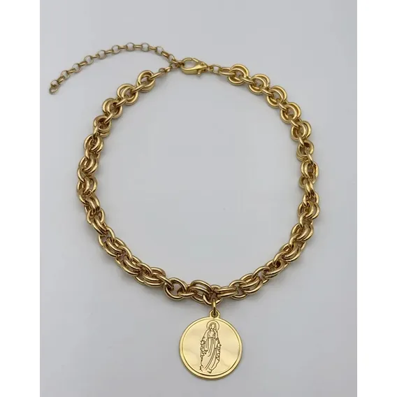 Colar Da Ave Maria Dourado Foto 1