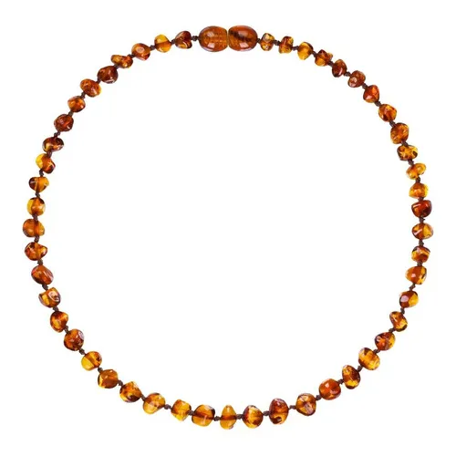 Colar De Ambar Adulto Baroque Cognac 45cm - Ambar Baby Care Foto 1