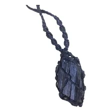 Colar De Pedra Natural Bruta Castroada Turmalina Negra Cor Preto Foto mini 1