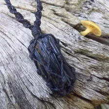 Colar De Pedra Natural Bruta Castroada Turmalina Negra Cor Preto Foto mini 3